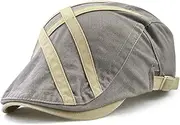 Adjustable Flat Cap,Summer Sunhat, Fashion Tic-Shaped Two Colors Patch, Cotton Cap for Spring,Summer,andAutumn (Color : Light Grey, Size : One Size)