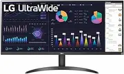 LG 34WQ500-B - 34 inch 21:9 UltraWide Full HD (2560 x 1080) Monitor with IPS Display, sRGB 99 Percent (Typ.), 1ms MBR, DisplayHDR 400, HDMI & DP, AMD FreeSync, Black