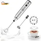 Milk Frother Handheld, Rechargeable Whisk Drink Mixer for Coffee with Ar