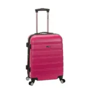Rockland Carry On Suitcase Luggage Magenta Pink Expandable Hardside Spinner