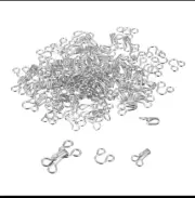 100pcs Sewing Hooks and Eyes Closure for Bra Trousers Skirt Dress, Silver
