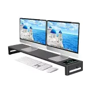 Dual Monitor Stand with Wireless Charging and 4 USB 3.0 Ports, Steel Monitor ...