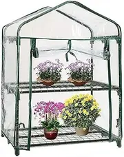 2 Tier Mini Greenhouse Replacement Cover, Reinforced PVC Small Plant Greenhouse Cover, Transparent Waterproof Hot House, Without Iron Frame Grow House (#1)