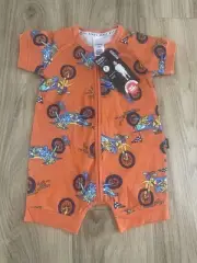BONDS WONDERSUIT - ROMPER - MOTORBIKE ORANGE - SIZE 0 BNWT