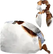 [YTYVAGT] Scrub Caps Women,Scrub Hats Suitable for Women,Animal Cow Brown Cattle Animal
