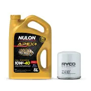 Ryco Oil Filter Nulon 5L APX10W40 Engine Oil Service Kit for Toyota Kluger MCU28