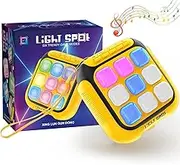 Upgraded Flashing Tic-Tac-Toe Handheld Game for Kids, Fast Push Fidget Game Toy, Quick Push Light Up Fidget Electronic Game Console, Christmas Birthday Gifts for 3-12 Year Old Boys Girls (Yellow)