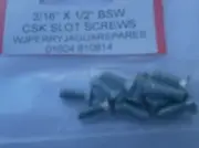 10-24 3/16" X 1/2" UNC BSW COUNTERSUNK SLOT HEAD SCREWS X 10