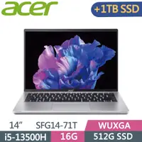 在飛比找PChome24h購物優惠-ACER Swift GO SFG14-71T-55QB 銀