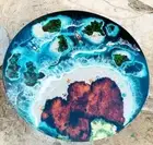Ocean Epoxy Walnut Coffee Table Top, Wooden Center Dining Table Top Decor