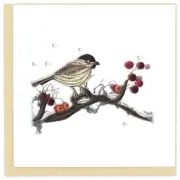 Handmade In Ho Chi Minh Quilled ‘Bird & Berries’ Greeting Card Any Occasion 3D