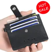 Slim Wallets For Men Leather Front Pocket Thin Mens Wallet Credit Card Holder