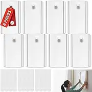 DOTOTO Picture Hooks, 8 Sawtooth Picture Hangers, 12 Large Removable Adhesive Strips, Damage Free Hanging Frame Hangers, No Tools Wall Hooks, No Nails Picture Hooks (4.3*7.8)