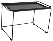 Perfk Microwave Oven Shelf Microwave Shelf Stable Kitchen Utensils Cabinet Shelf Organizer Appliance Storage Stand for Desk Kitchen, Black