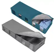 Large Under Bed Storage Boxes Thick Breathable Underbed Clothes Storage Bags~dy