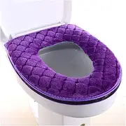 HAKGKFAFMQ Thicken Soft Warm Toilet Seat Cover Winter Bathroom Closestool Cushion Bathware Bathroom Products Toilet Seat Cover Toilet seat Cover(1PC Purple)