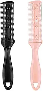 2PCS Razor Comb with Blades Razor Trimmer DIY Double Sides Hair Thinning Comb, 6.89 in– Easy Hair Styling & Texturizing Tool