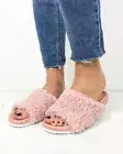 NEW Faux Shearling Fur Single Band Open Toe Slides Flat Sandal Shoes Flip Flops