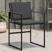 Garden Chairs with Cushions 4 pcs Black Steel and Textilene vidaXL