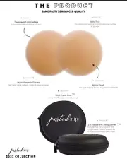 PASTED NIP Reusable Nipple Cover Hypoallergenic Adhesive Silicone Pad ~ DARK