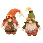 Dwarf Doll Ornaments Fall Harvest Festival Maple Leaf Scarecrow Gnome Spring