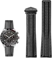 [FULNES] 22mm Genuine leather watchband for Tag Heuer Watch Carrera Monaco Men's Band Watch Cow Leather fold buckle