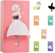 SENIURIS Beautiful Girl's Long Skirt Tissue Box, Creative Cartoon Tissue Cover Case Paper Dispenser for Home Office and Car. (Rose)
