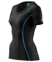 SALE | A200 Women's Short Sleeve Compression Top | Black/Blue