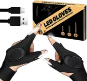 Stocking Stuffers LED Flashlight Gloves USB Rechargeable, Gifts for Dad Him Husb