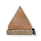 USB Himalayan Salt Lamp Pyramid Triangle Carved Shape Pink Crystal Rock Light