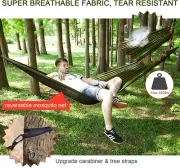 Camping Hammock with Mosquito Net & Rainfly Tent Tarp & Tree Straps Portable ...