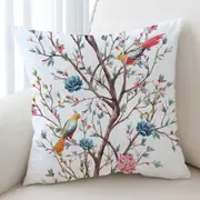 a Flowering Tree and Birds Cushion Cover
