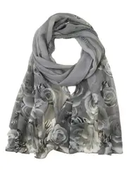 Only 1 Flower Pattern Chiffon Scarf