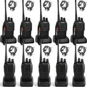 Walkie Talkies 10 Pack Rechargeable Two-Way Radios with Earpiece 16 Channel Walk