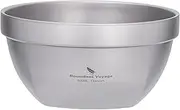 Boundless Voyage Titanium Double Walled Bowl Oatmeal Rice Soup Yogurt Bowl Ultralight Portable Tableware Outdoor Camping Metal Bowl (800ml)