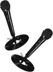 CLISPEED 2pcs Handheld Wired Microphone for Singing Dynamic Vocal Mic for Home Karaoke Live Streaming Amplifier Connection Lightweight Plug and Play Sound
