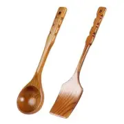13.7" Long Wooden Spoons for Cooking and Wooden 13.7" Long Spoon & Spatula