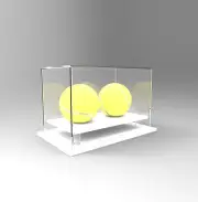 Tennis Double Ball Display Case Acrylic Perspex - WHITE