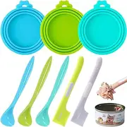 Ainvhh 8 PACK Can Lids, Pet Food Can Cover and Food Mixing Spoons Food Canned Scoop, Fits Most Standard Size Dog and Cat Can Tops for Pet Cat Dog Feeding Can and Wet Food Storage