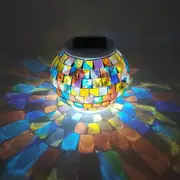 Mosaic Glass Color Changing Solar Powered Glass Ball Garden Lights Table Lights Waterproof Led Night Light for Outdoor Indoor Decorations Ideal Gift