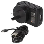 5V DC 2.4A Compact Power Adapter w/ USB Type C Plug - Black