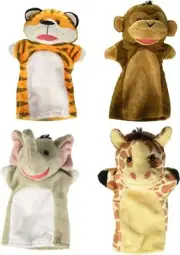 Melissa & Doug - Hand Puppets - Zoo Friends 4 pcs set - Animal Theme