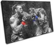 Bold Bloc Design - UFC MMA McGregor Cerrone Grunge Sports 120x80cm Single Canvas Art Print Box Framed Picture Wall Hanging - Hand Made in The UK - Framed and Ready to Hang 13-9624(00B)-SG32-LO-E