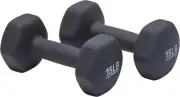 Neoprene Hexagon Workout Dumbbell Hand Weight, 6.8Kg / 15Lbs - Set of 2