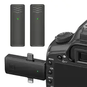 2 Piece Wireless Lavalier Microphone Set for iPhone iPad Android Camera