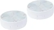 [PACKOVE] 2 pcs Marble Pattern Case Holder Portable Design for Home Travel Lightweight Compact Cover for for Outdoor Activities White