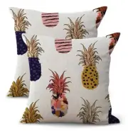 set of 2 summer exotic pineapple palm tree cushion pillow cover