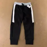 The Children's Place Boy's Small (5-6) Black Side Stripe Fleece Jogger Pants NWT