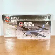 2 NIB AIRFIX 05129 1:48 Hawker Hurricane and Grumman TBM-3 Avenger Model kits