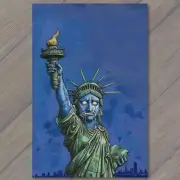 11x17" Sorrowful Statue of Liberty Weeps New York City USA State Sad Crying